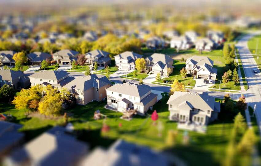 High Angle Shot of Suburban Neighborhood