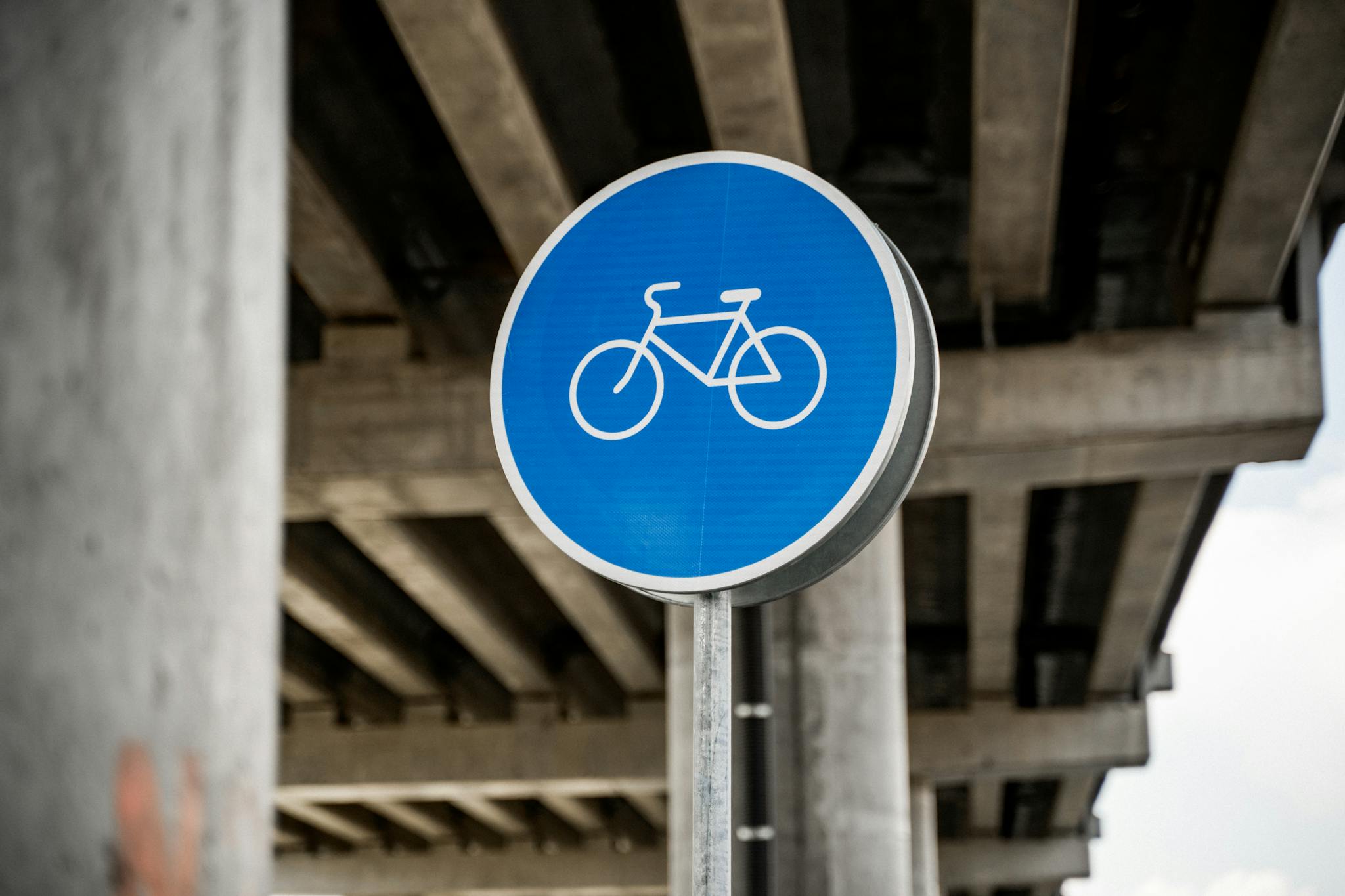 A Road Sign For Bike Lane