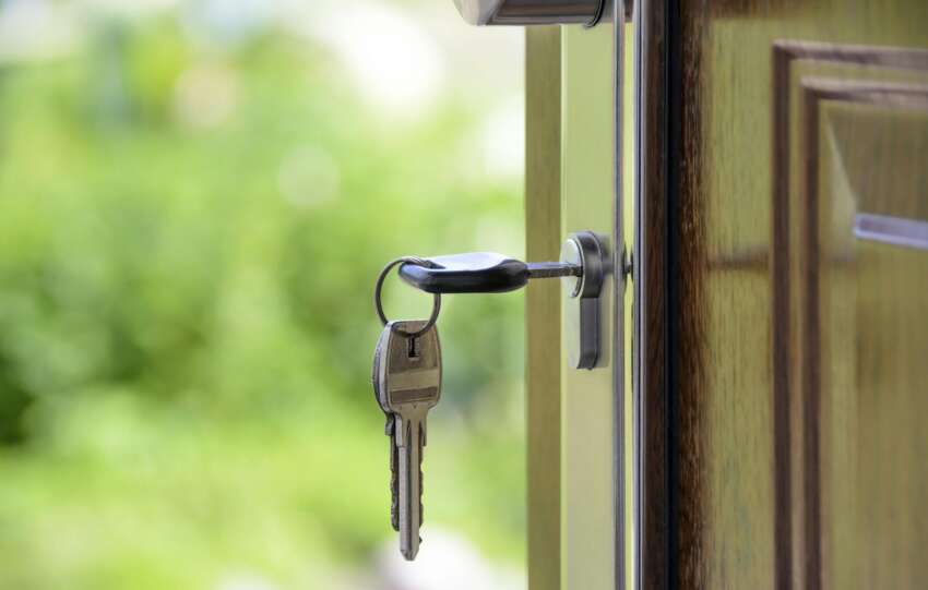 Black Handled Key on Key Hole