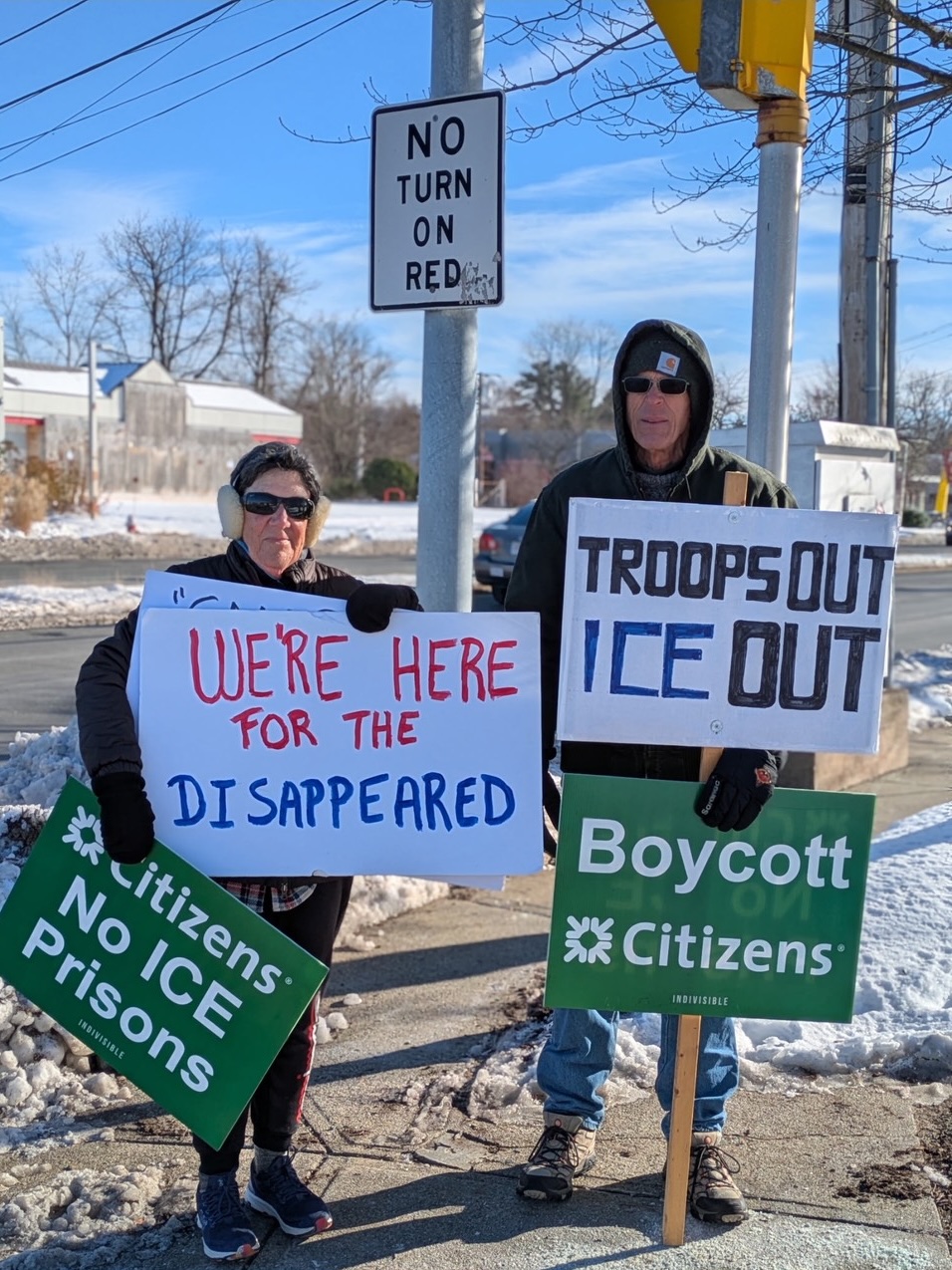Join us Saturday in Sudbury to protest Citizens Bank’s support to prison companies and ICE
