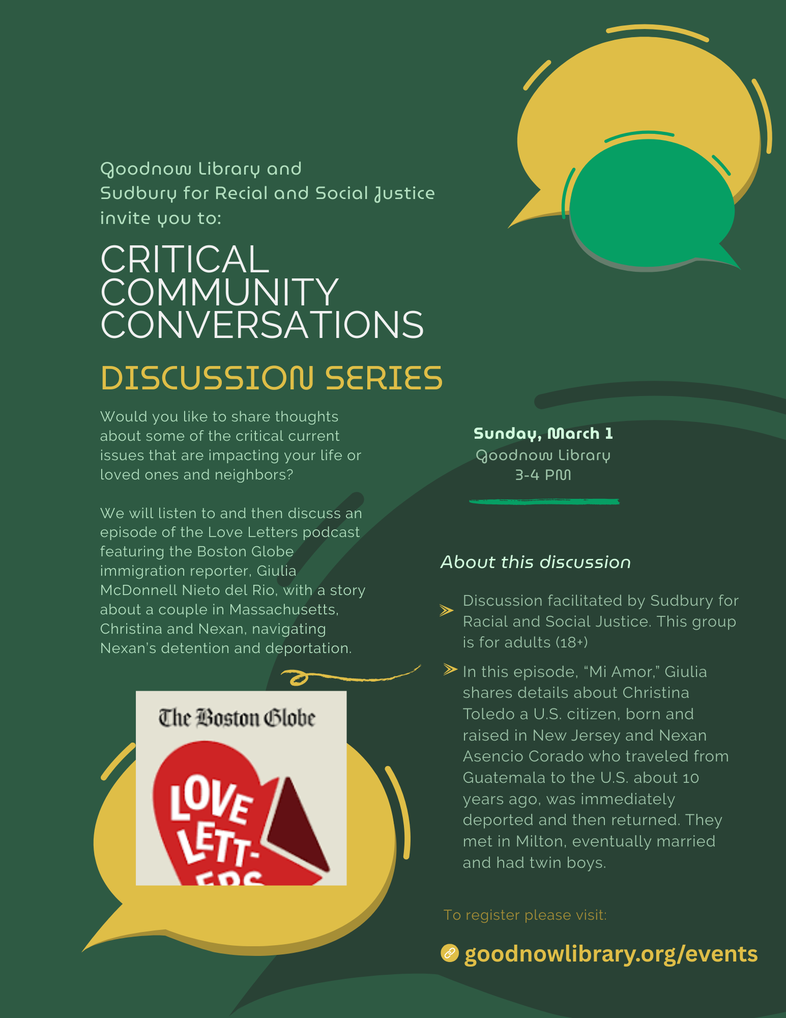 Critical Community Conversations Series – March 1