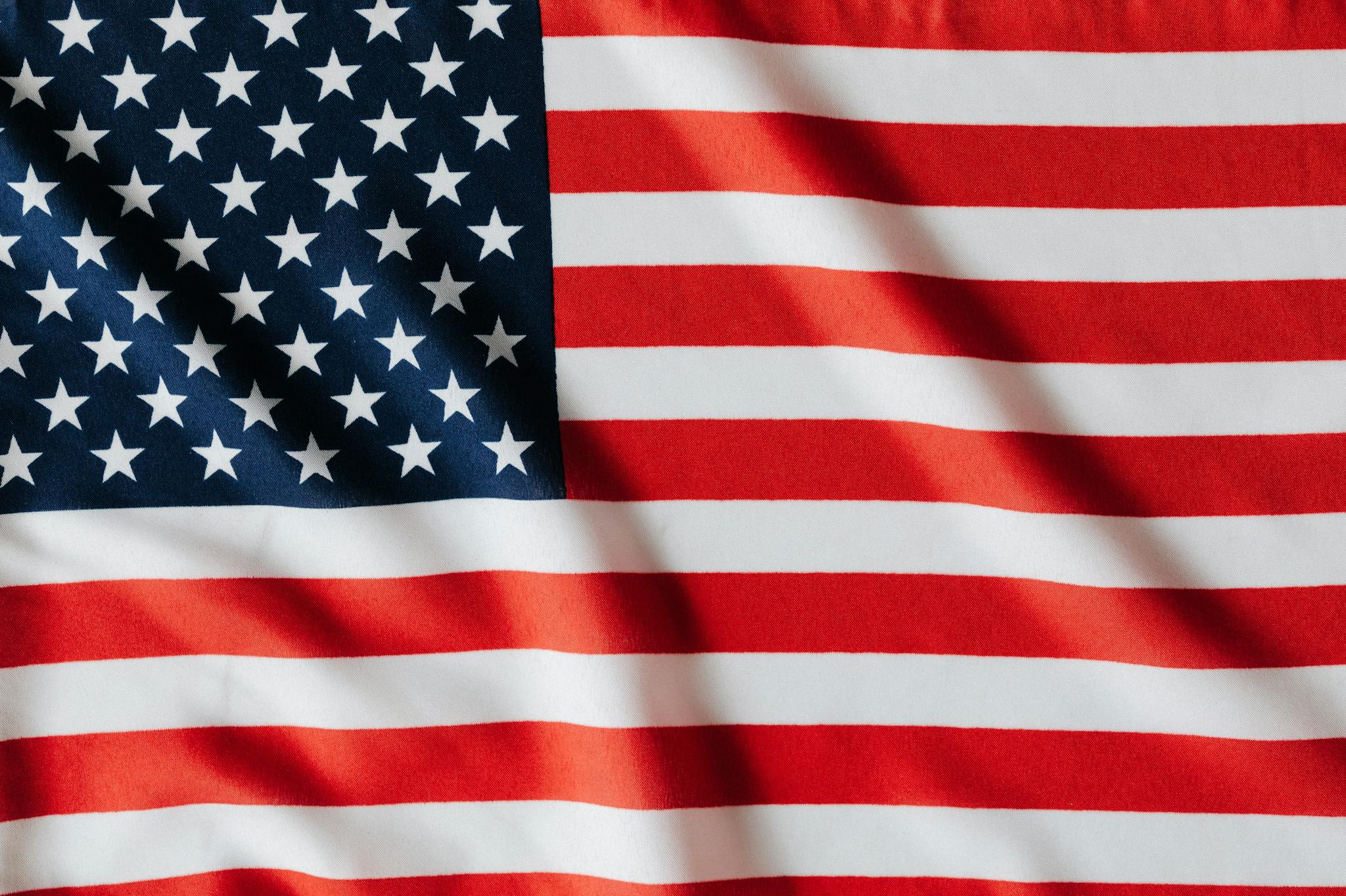 Detailed close-up of the American flag showcasing vibrant colors and texture.